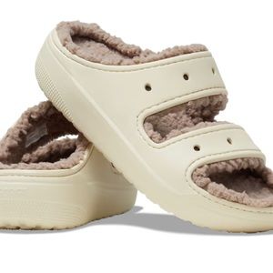 Crocs - Classic Cozzzy Sandal Bone/Mushroom Size 7